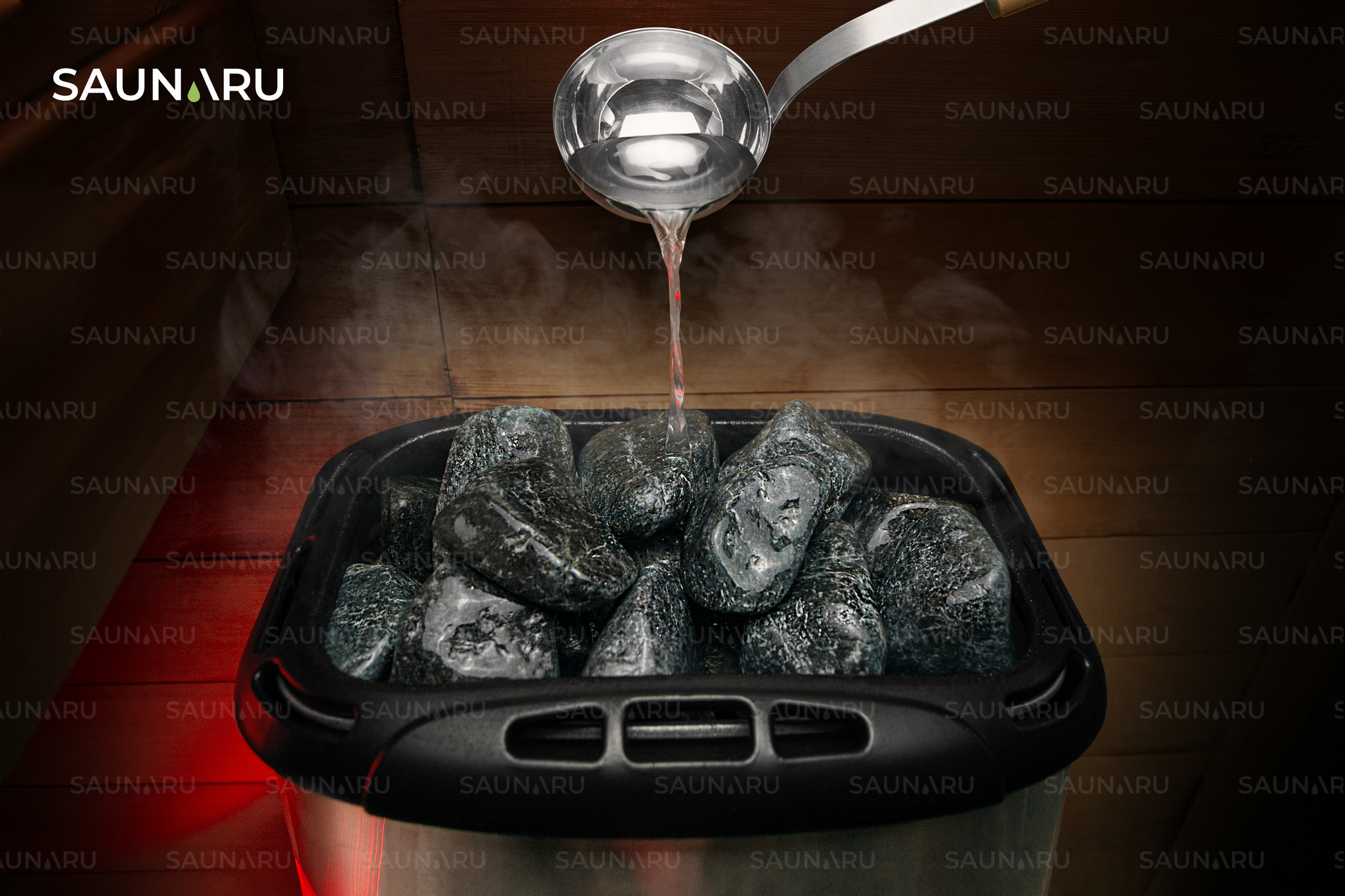SAUNARU Камни для сауны Нефрит шлифованный PREMIUM, фракция до 100 мм, ведро 15 кг, артикул SSB15-NP 