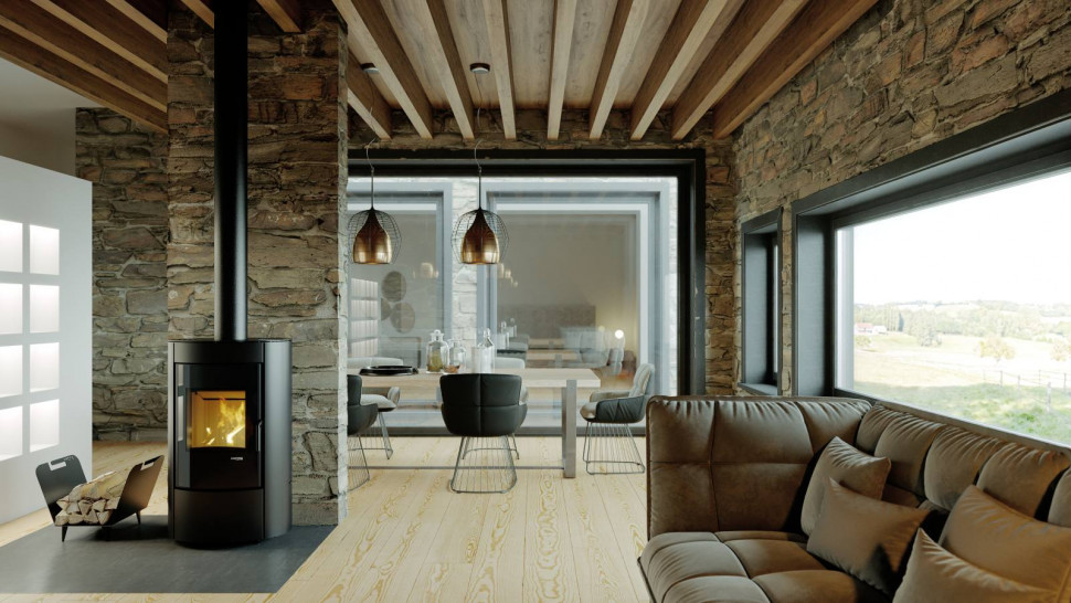 Печь DEFRO HOME CERES 6кВт, черная сталь 