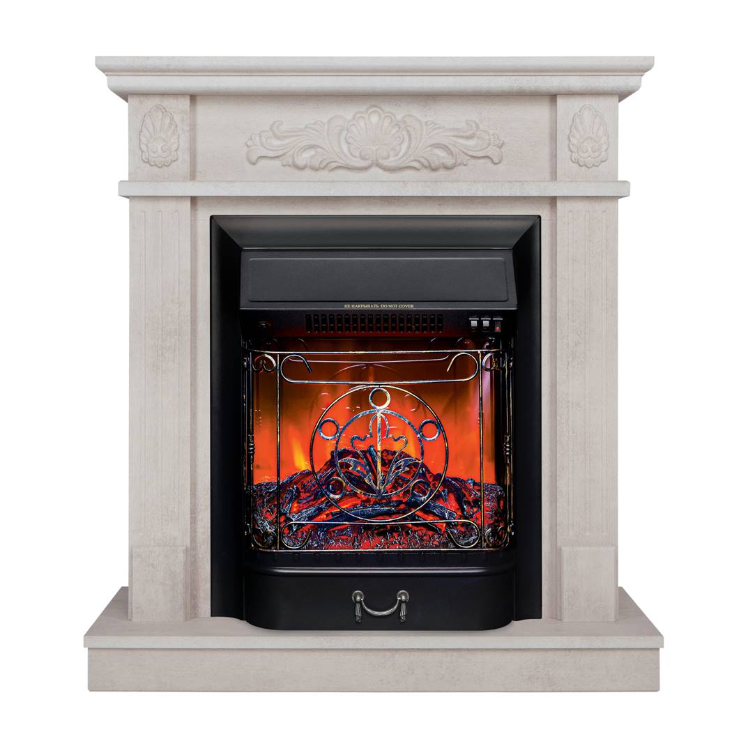 Камин RealFlame Adelaida WT с очагом Majestic Lux Black 
