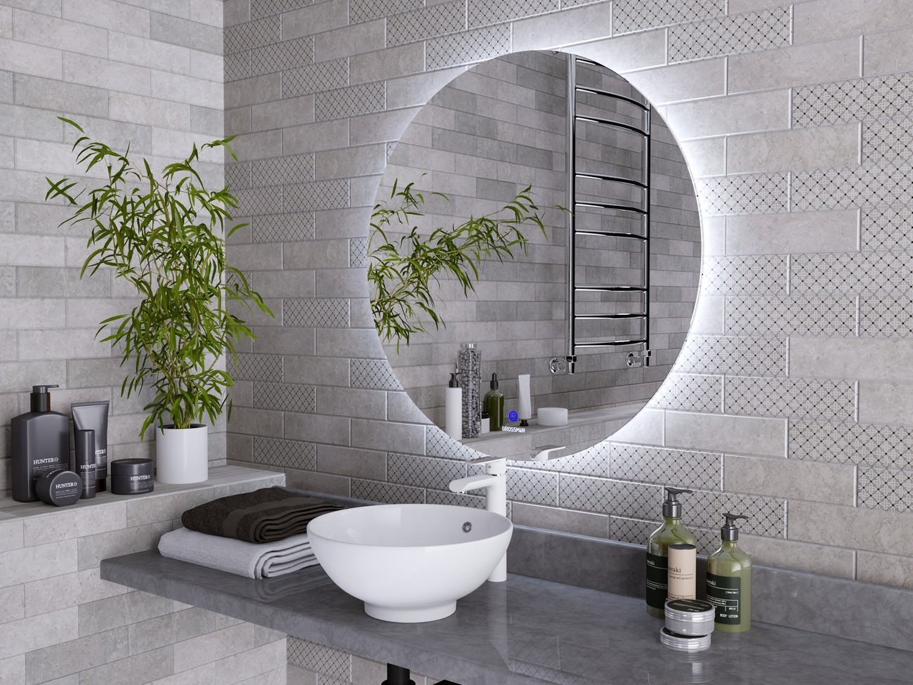 Зеркало COSMO-промо (700*700*45) LED с сенсорным выключателем 