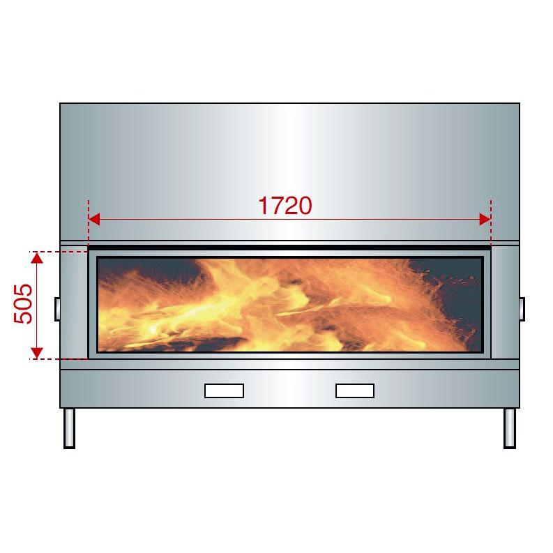 Каминная топка H 1600 DOUBLE FACE XXL WS BLACK RT BG2 (Axis) 
