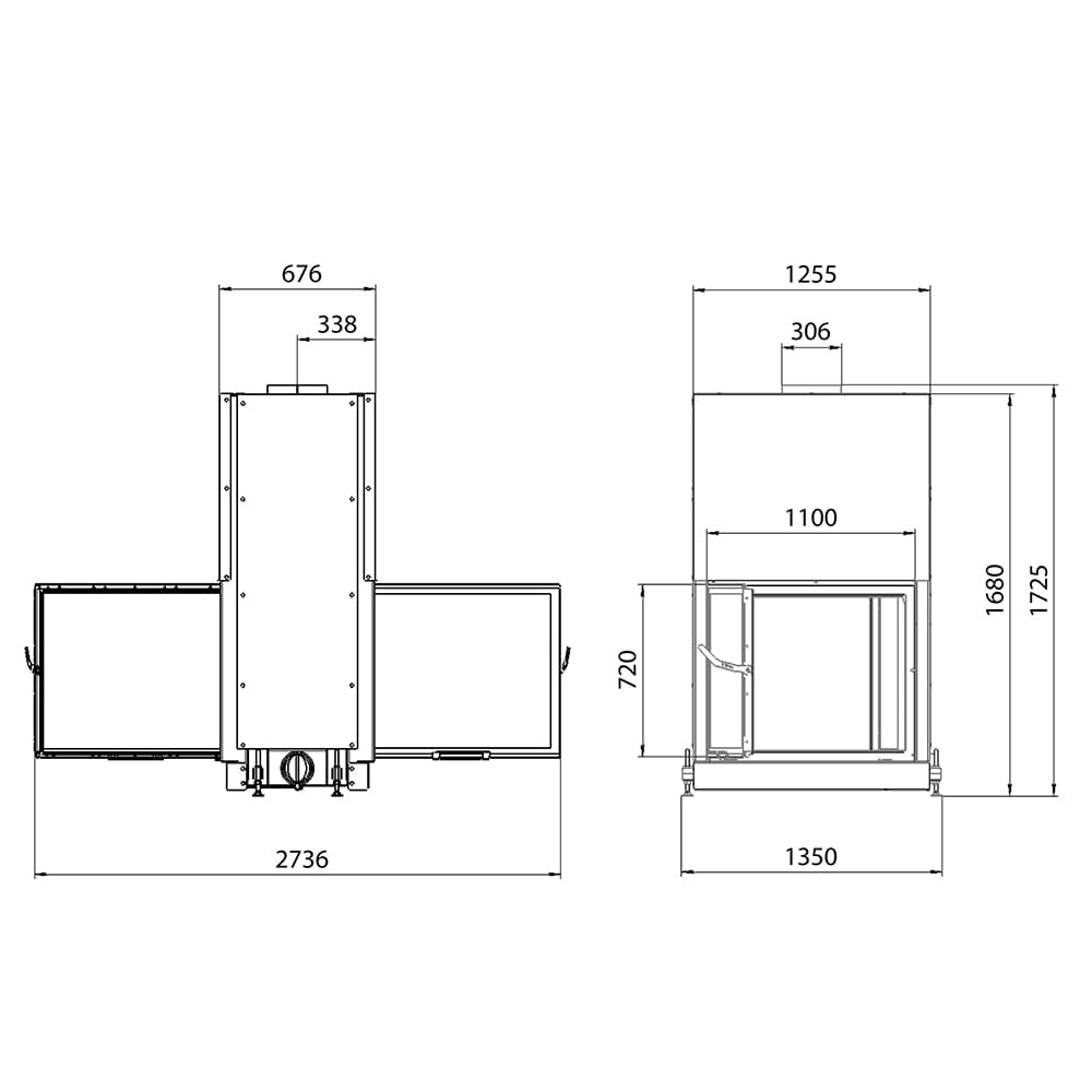 Каминная топка STAV DF 1100B 
