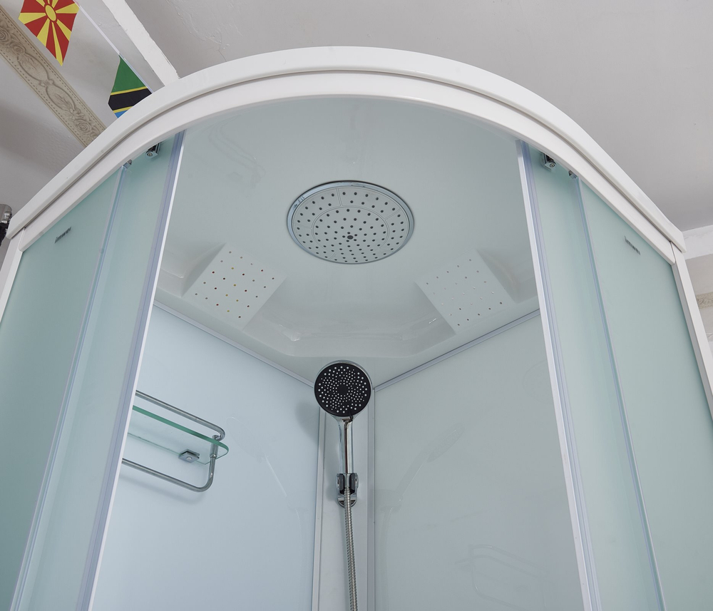 Душевая кабина Imwei XDL-09W, 90 x 90 см, средний поддон, с крышей, стекла прозрачные, профиль белый, анодированный, алюминиевый 