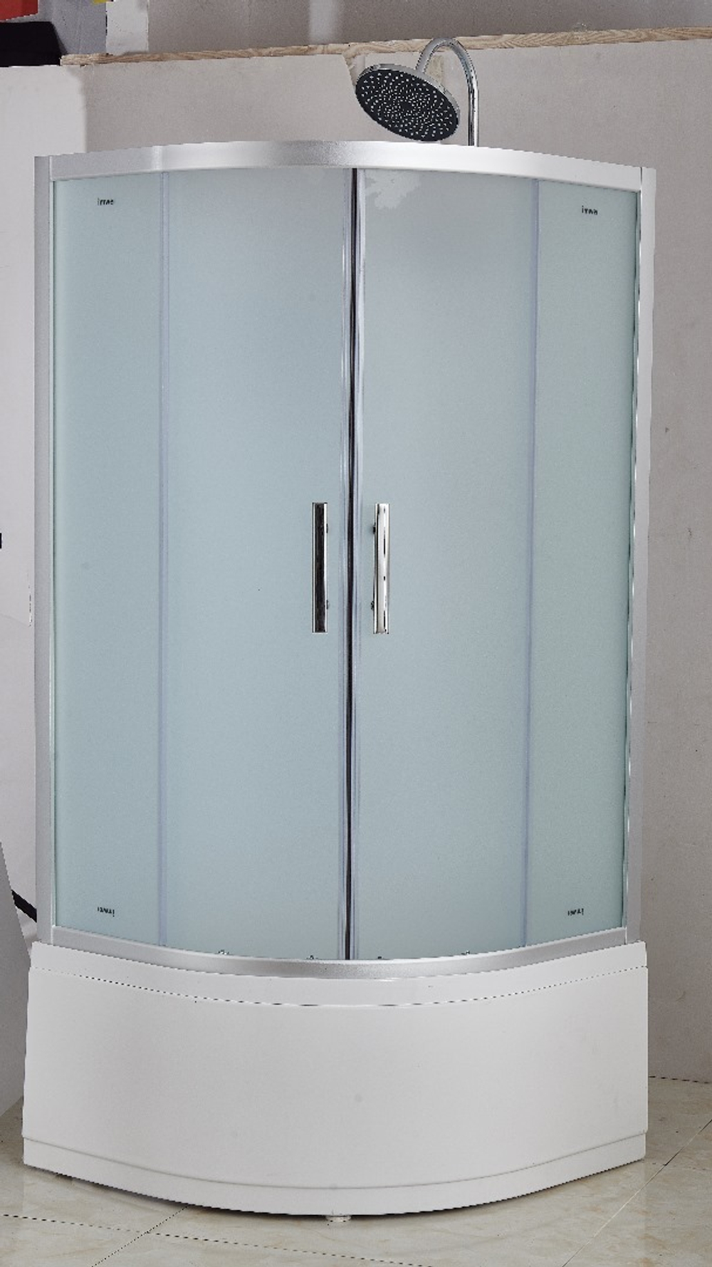 Душевая кабина Imwei XH-90FS, 90 x 90 см, высокий поддон, стекла матовые, профиль серебристый 