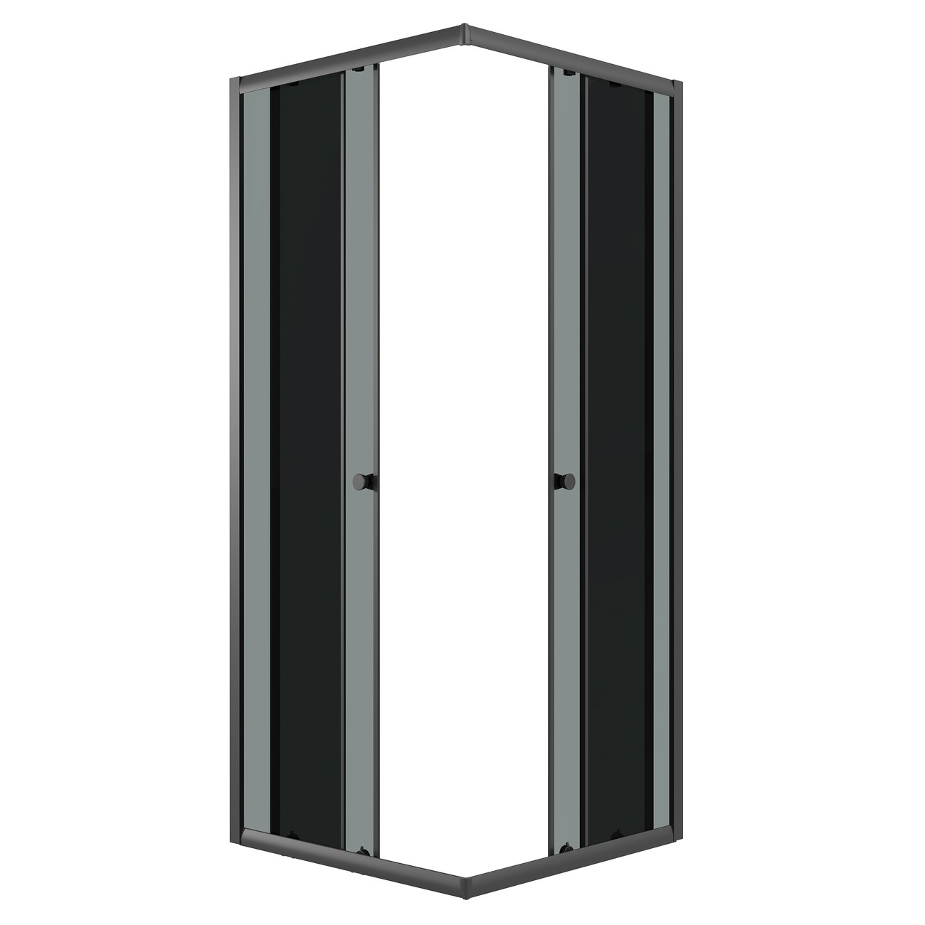 Душевое ограждение Niagara Eco NG-1010-14QT (100х100х190) квадрат,раздвижное,черный,стекло тонированное,1 место 