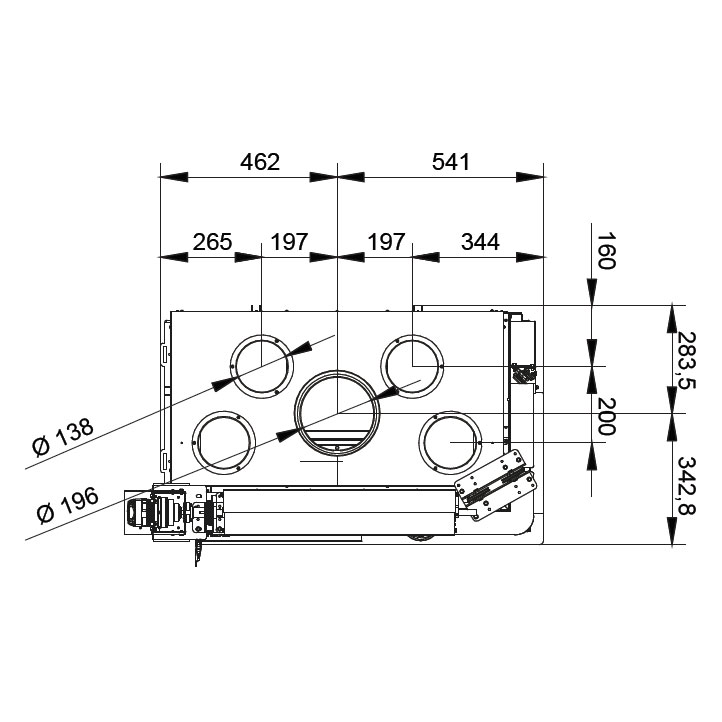 Каминная топка Palazzetti Ecomonoblocco WT 78R V12ET 