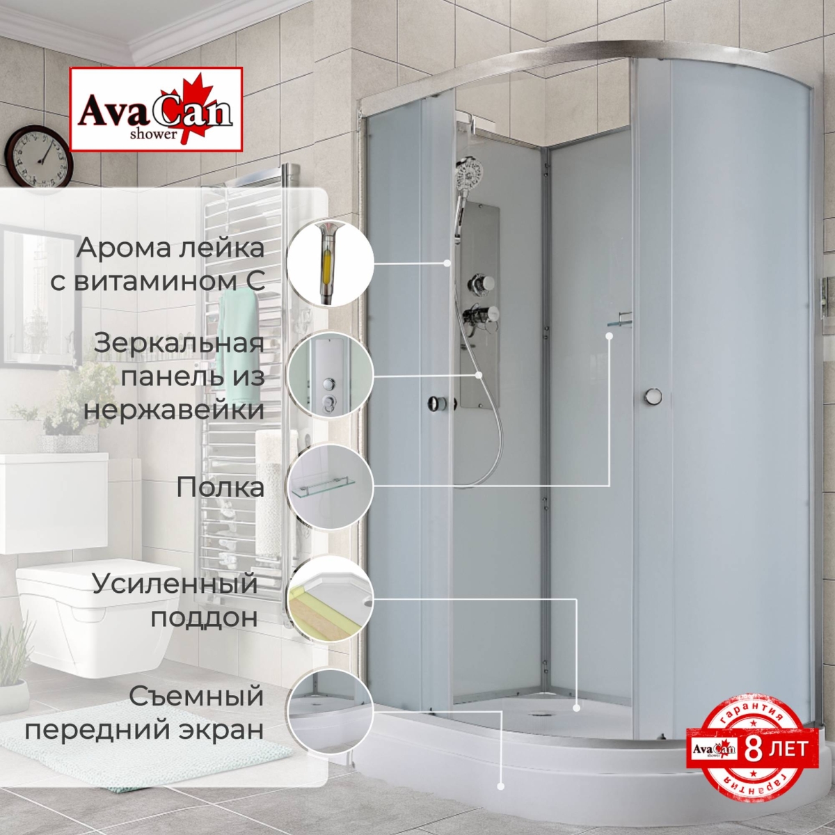 Душевая кабина D2012L N без крыши 