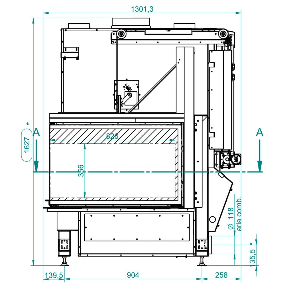 Каминная топка Palazzetti Ecomonoblocco WT 60 3D N16 