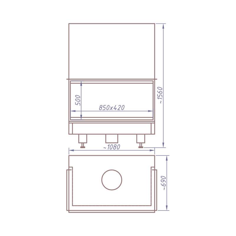 Каминная топка STAV 3VF 850G 