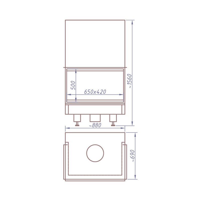 Каминная топка STAV 3VF 650G 