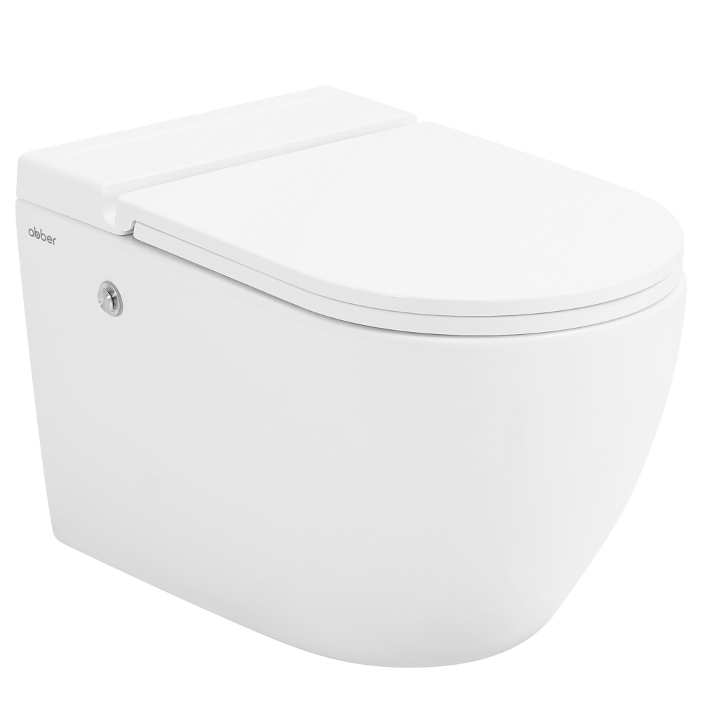 Инсталляция с унитазом Abber Bequem AC1108P-AC0101P, сиденье микролифт, смыв импульсный, белый, комплект 