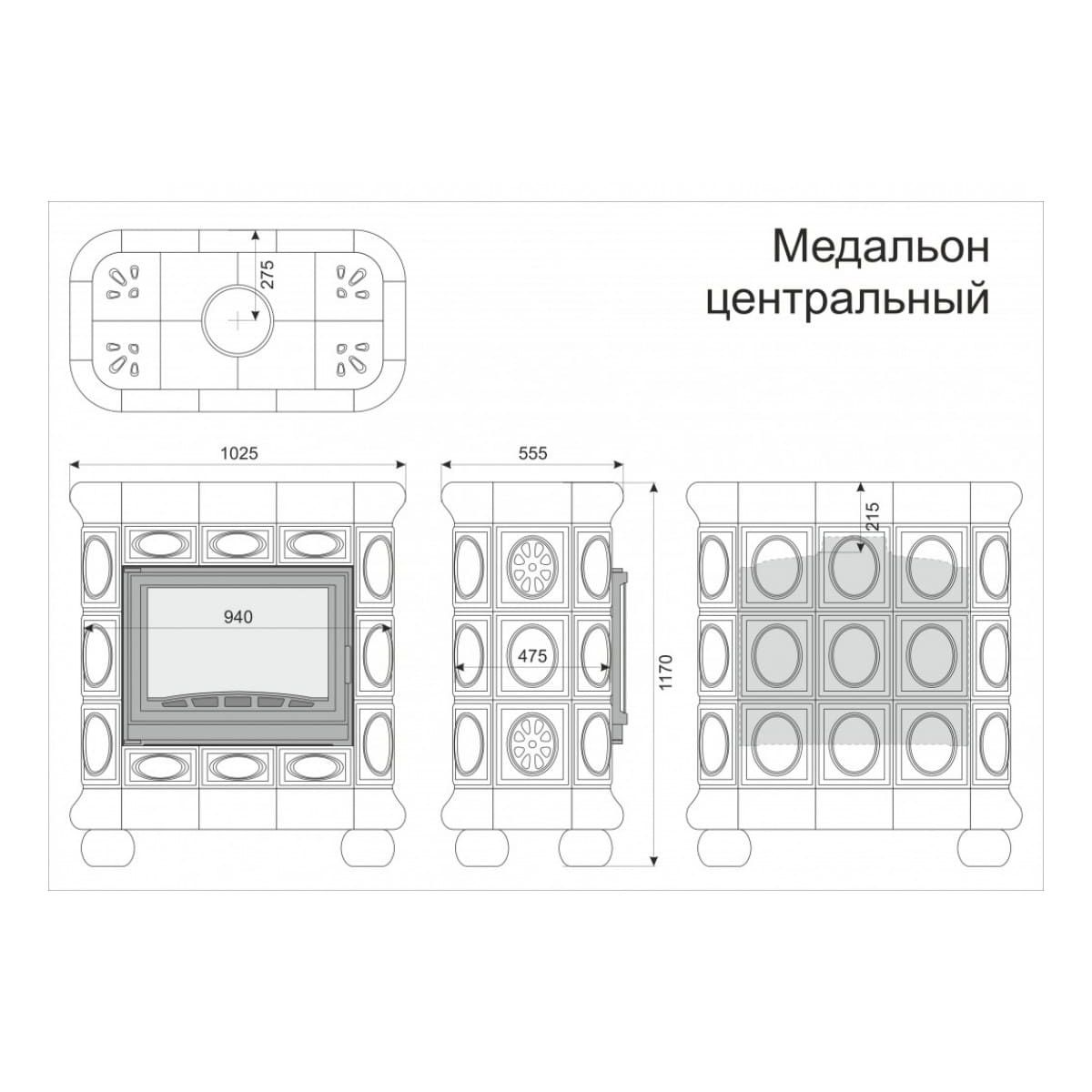 Облицовка каминная КимрПечь Медальон Центральная Сакура 