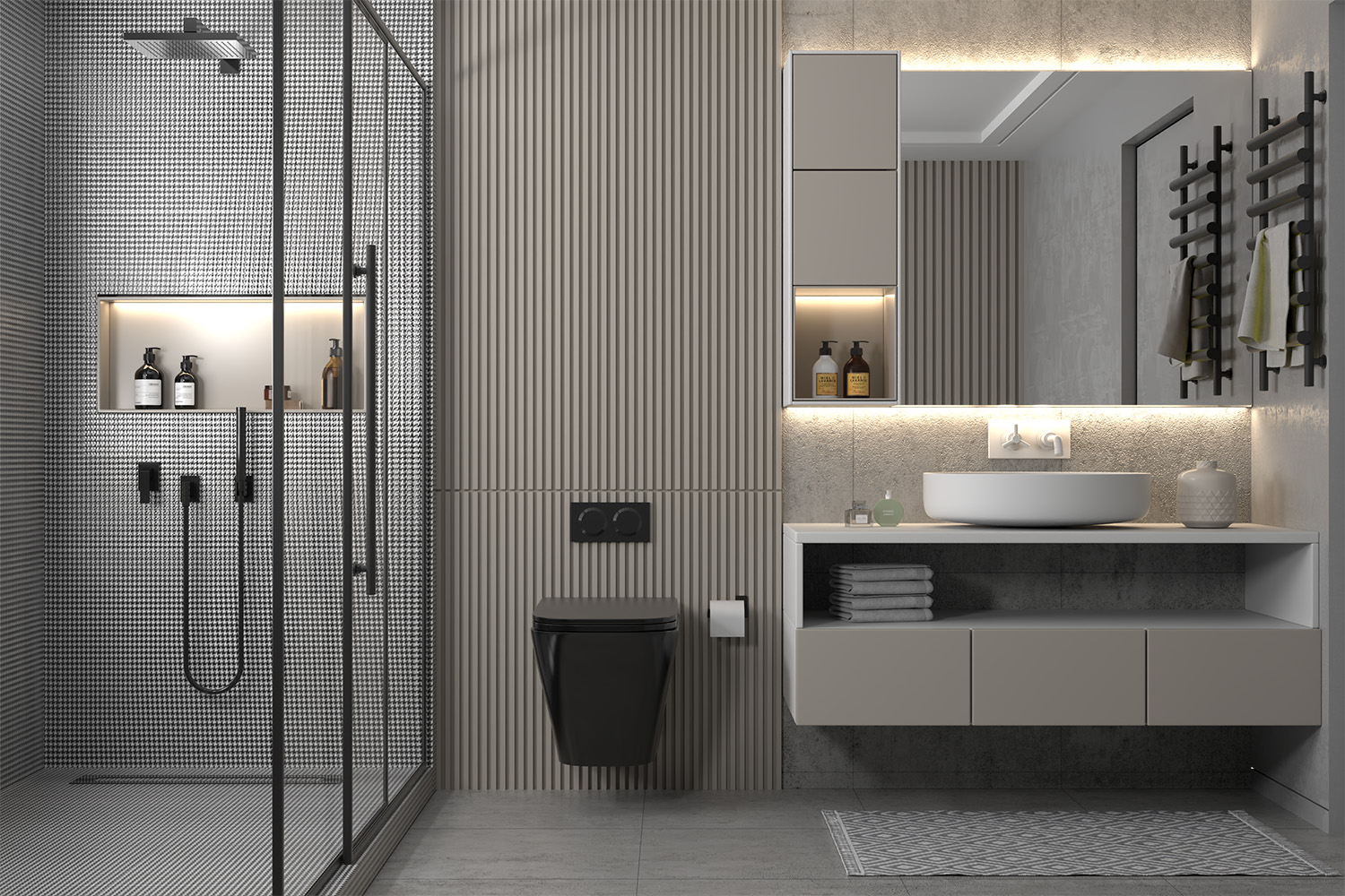 Подвесной унитаз Abber Rechteck AC1201MB, безободковый, сиденье микролифт, черный матовый 