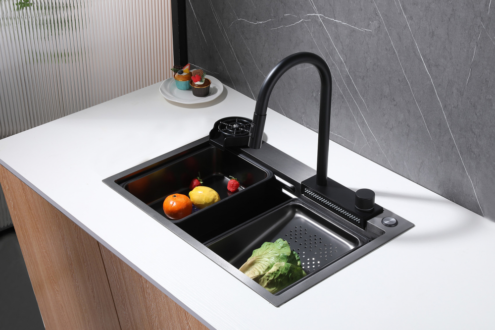 Кухонная мойка Abber Wasser Kreis AF2194B, 68 см, цвет черный матовый 