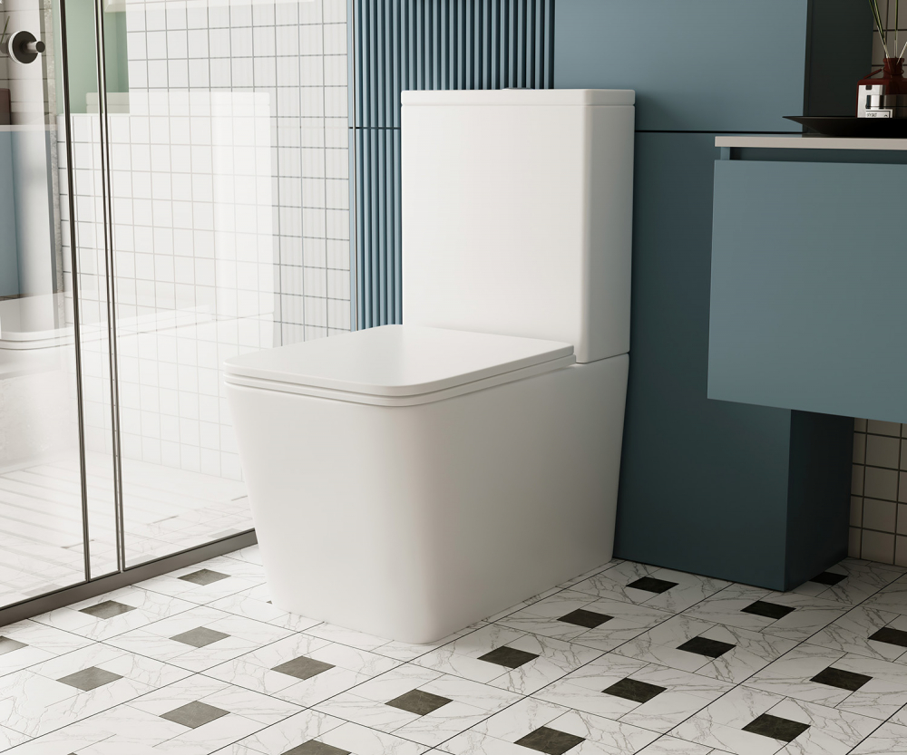 Унитаз-компакт Abber Rechteck AC1210, безободковый, сиденье микролифт, белый 