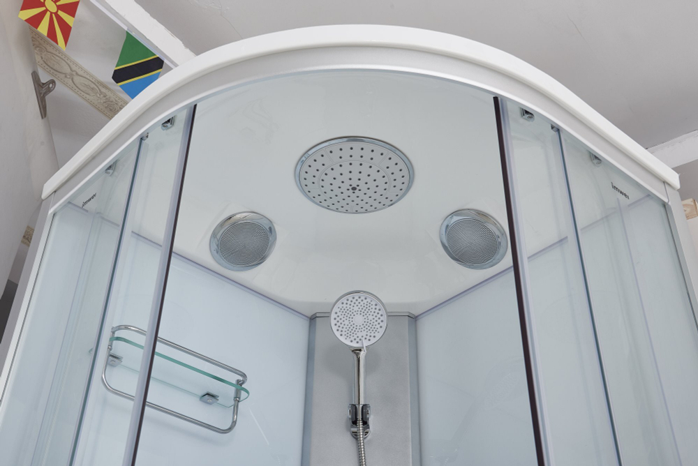 Душевая кабина Imwei XDM-09CH, 90 x 90 см, средний поддон, с крышей, стекла прозрачные, профиль серебристый 