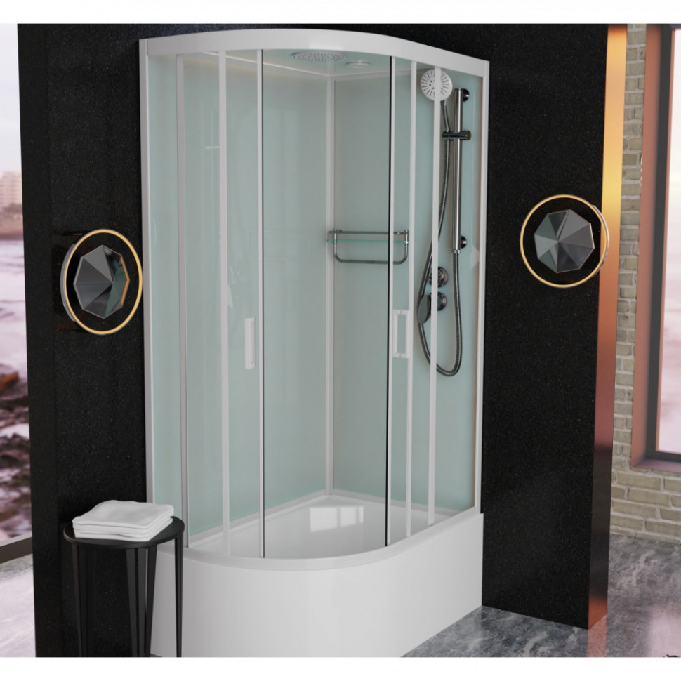 Душевая кабина Frank F412/2R М White 120x80 матовое стекло, 20038 