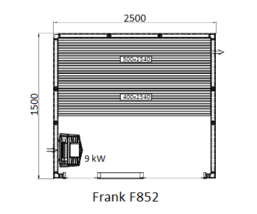 Финская сауна Frank F852 250х150x210 см кедр, 852258 