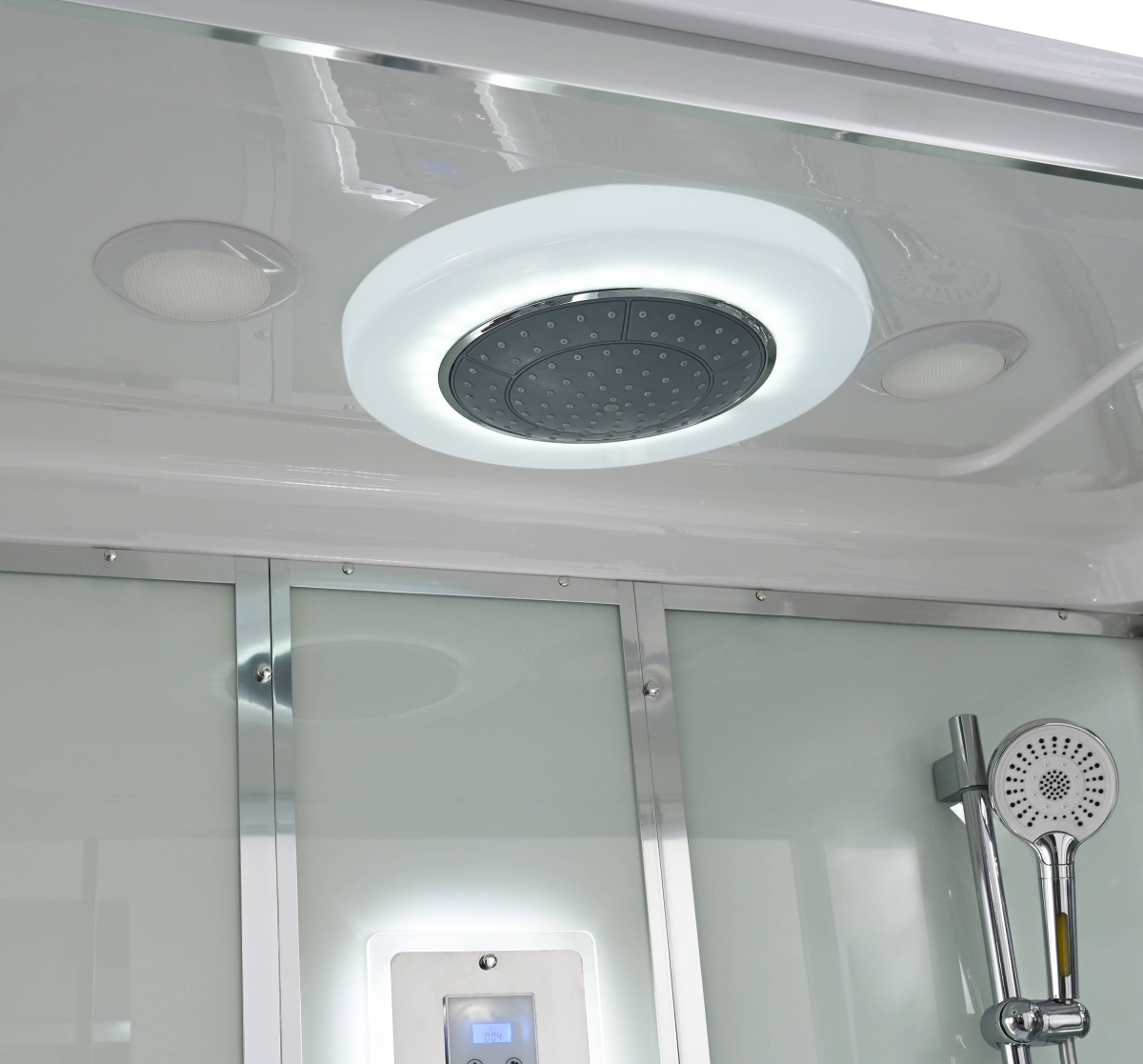 Душевой бокс AvaCan V5015LED 78256, 150 x 85 см, с крышей, LED подсветка, поддон высокий, стекло прозрачное, профиль хром 