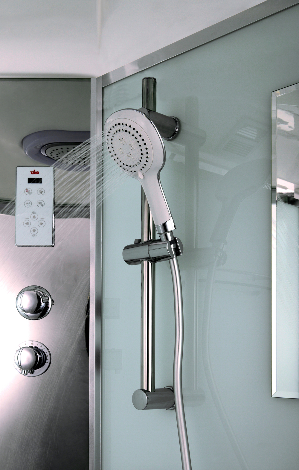 Душевая кабина Timo Comfort Clean Glass T-8820RC, 120 х 85 см, правая, стекло прозрачное, профиль хром 