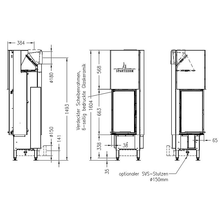 Каминная топка SPARTHERM Arte 2LRh-66 светлый шамот 