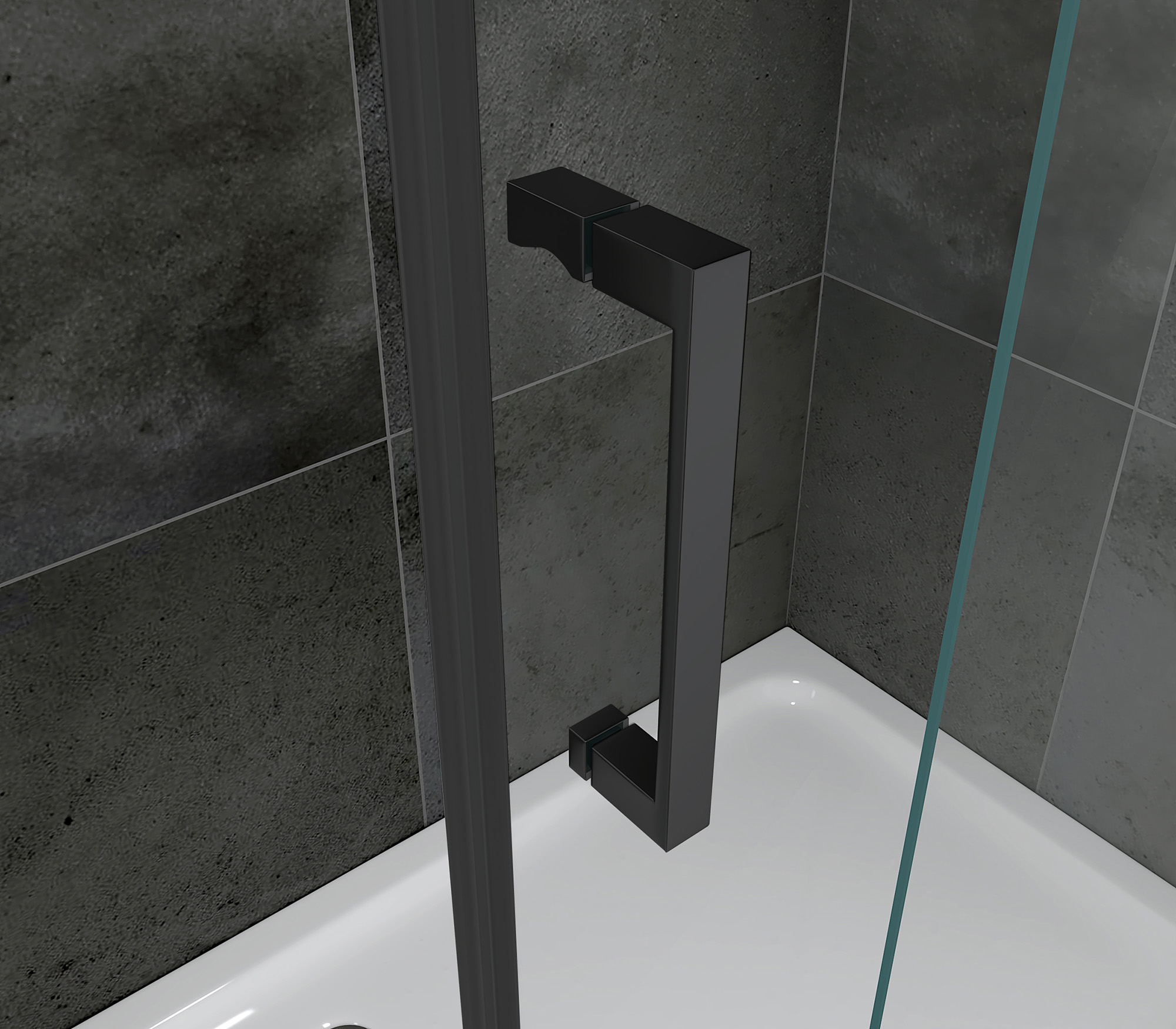 Душевой уголок Abber Komfort AG93150B-S92B, 150 х 90 см, стекло прозрачное, профиль черный 