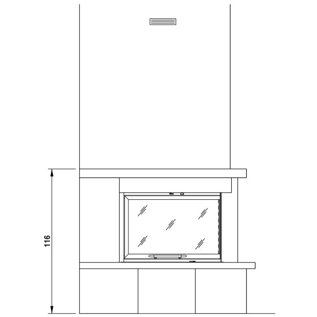 Облицовка MONTEFELTRO RH corner 78 (Palazzetti) 