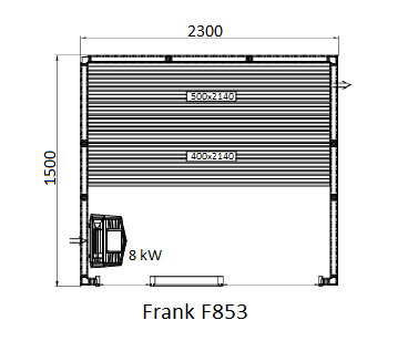 Финская сауна Frank F853 230х150x210 см кедр, 853358 
