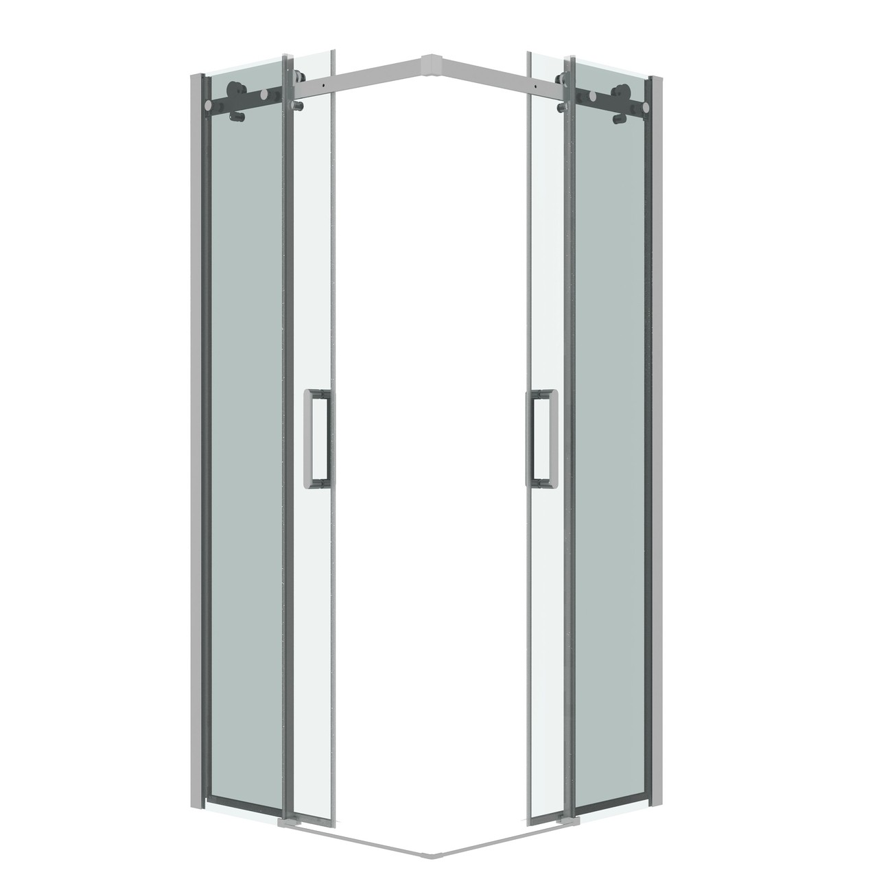 Душевое ограждение Grossman Classic 300.K33.04.9090.10.00 (90х90х195) квадрат,раздвижная,хром,стекло прозрачное, 2 места 
