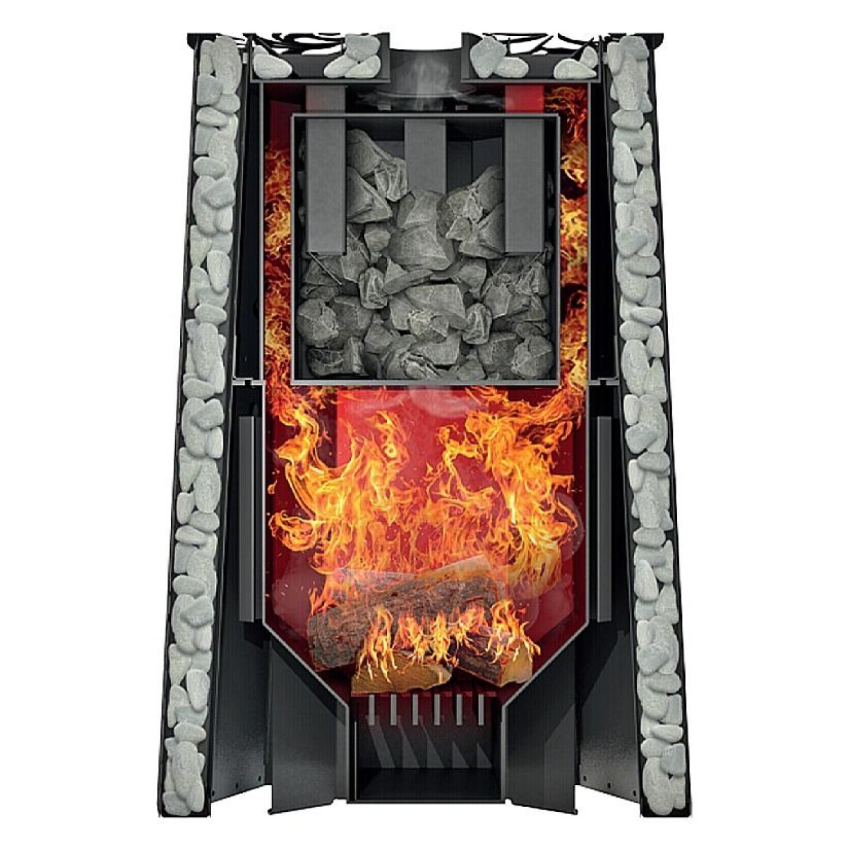 Дровяная печь для бани Grill’D Violet 200 Long Max Stone Pro 