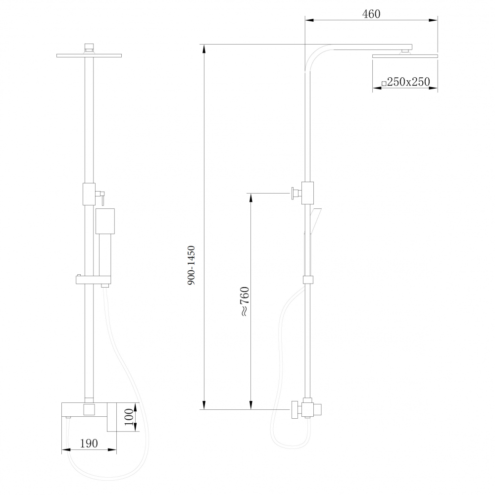 Душевая система Abber Daheim AF8220L, хром 