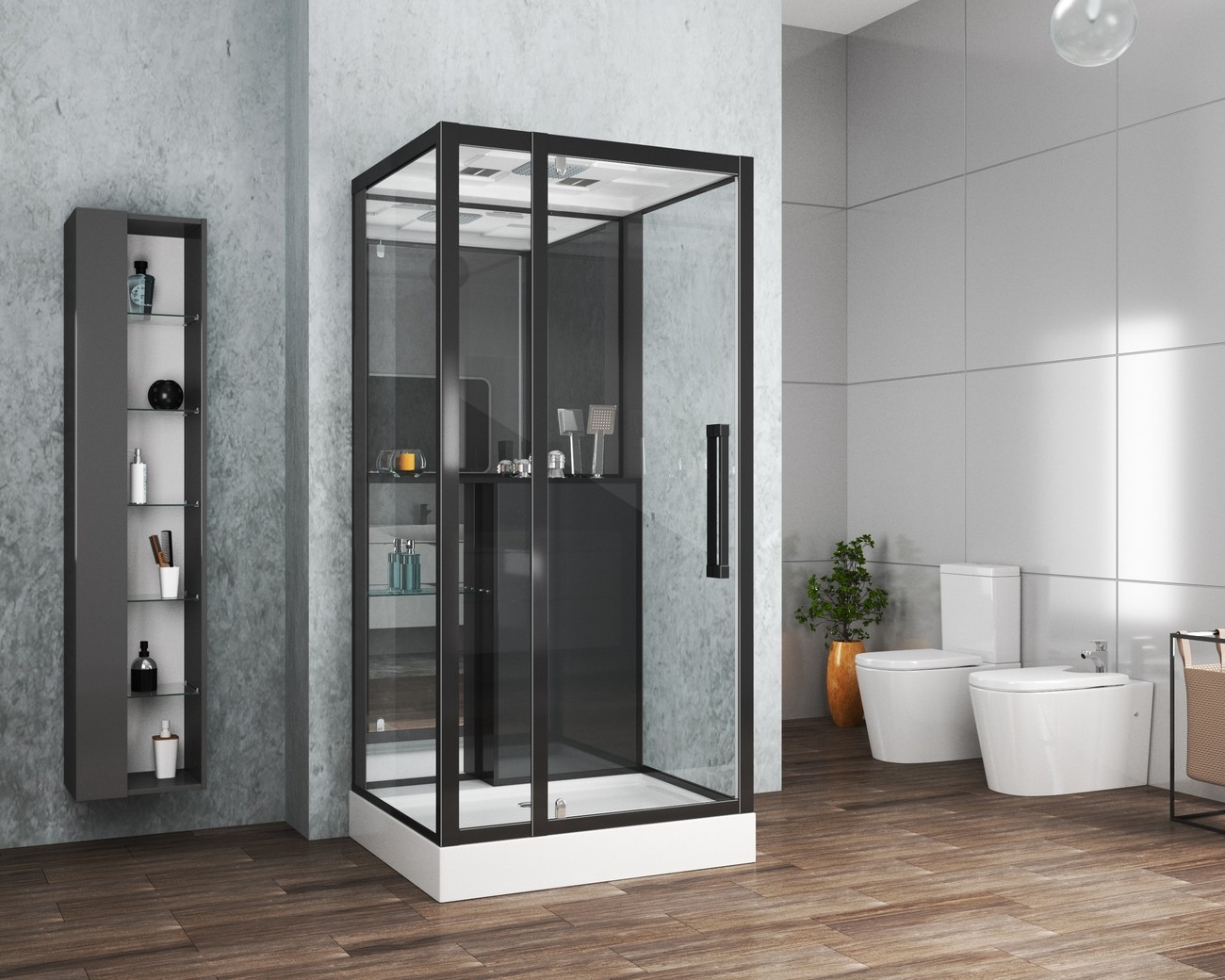 Душевая кабина Grossman 90 x 90 см, квадратная, черный, GR261 