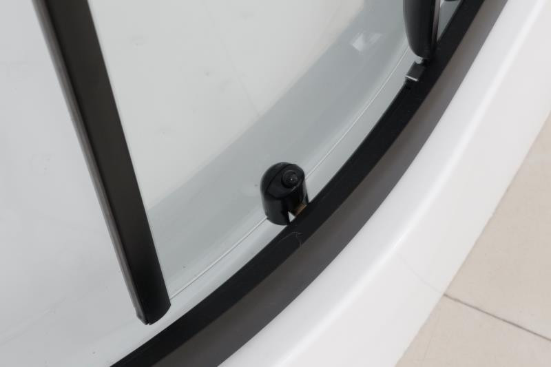 Душевая кабина Frank F418 L/R Black, 100 х 80 см, низкий поддон, стекла прозрачные, профиль черный, 814814/914814 