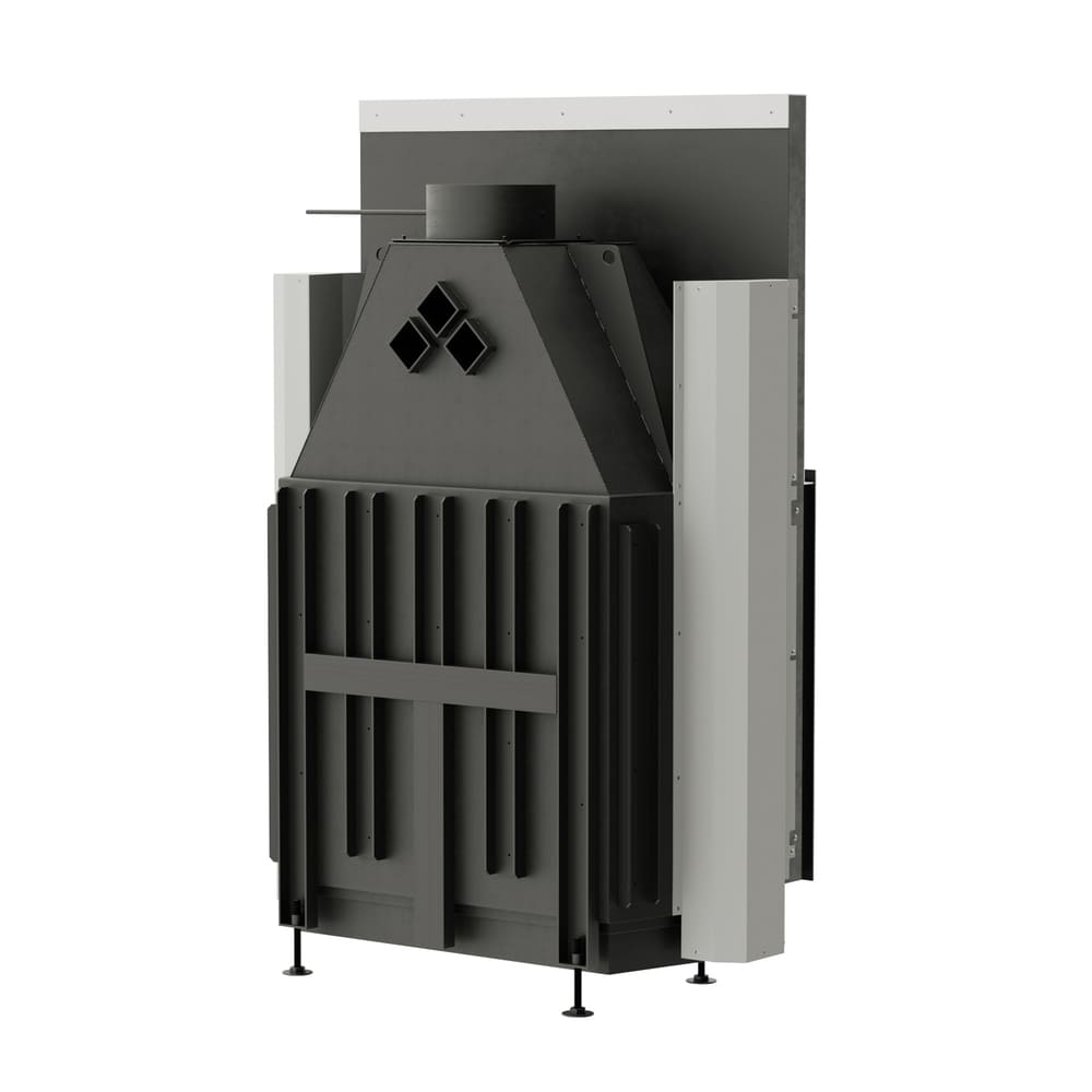 Каминная топка FLAT 100/80h (Warmhaus) с прямым стеклом, футеровка шамот 