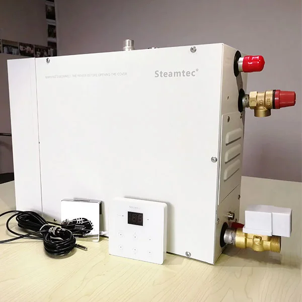 Парогенератор для хамама Steamtec Tolo 120 Key (12 кВт), Влагостойкий пульт, черный/белый 