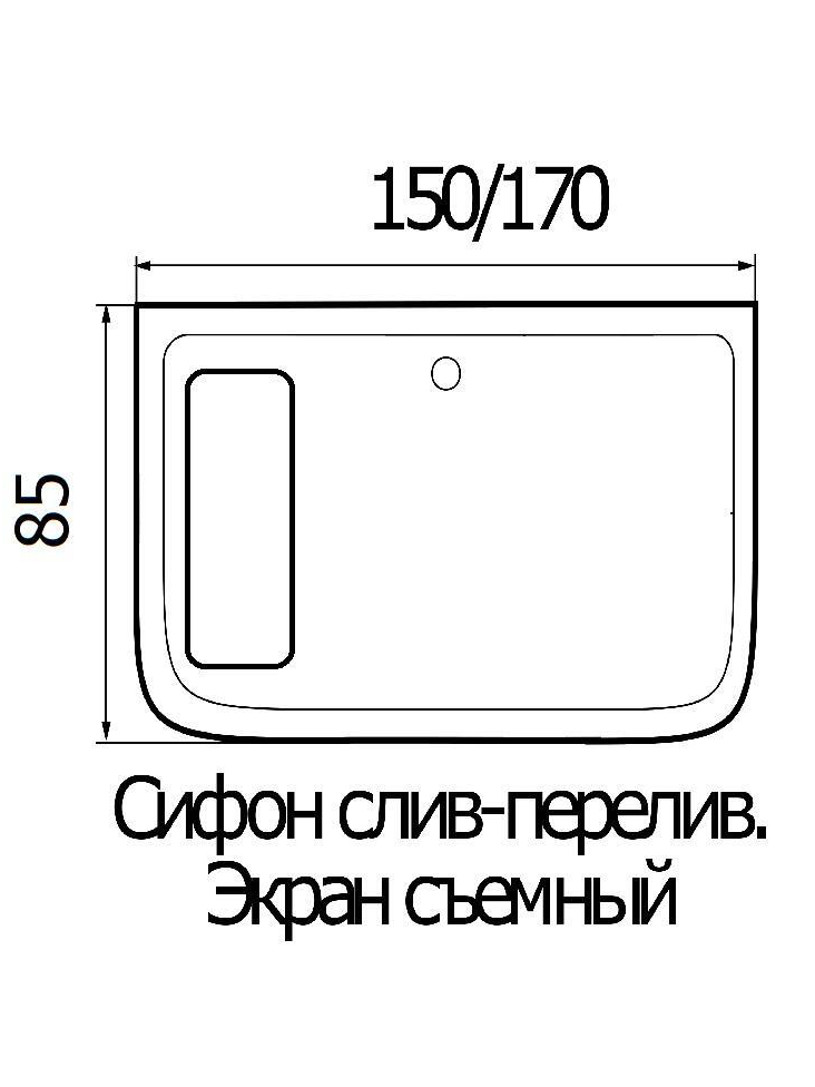 WEMOR 170/85/55 S 1700*850*550 мм Ванна акриловая прямоугольная 