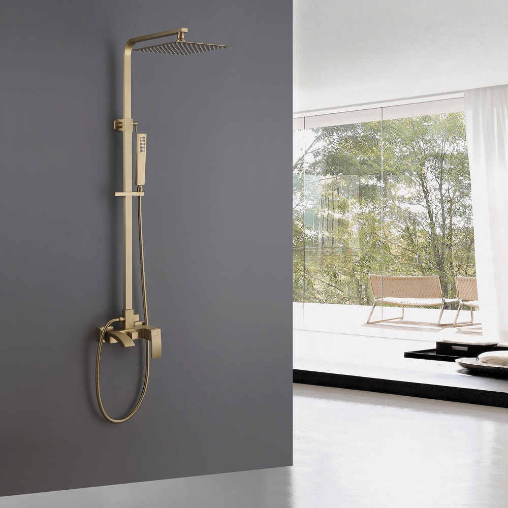 Душевая система Abber Wasserfall AF8616G, цвет золотое матовое 