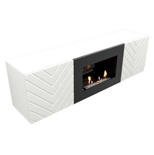 Тумба с биокамином Firelight BFP/P-1400V белый 