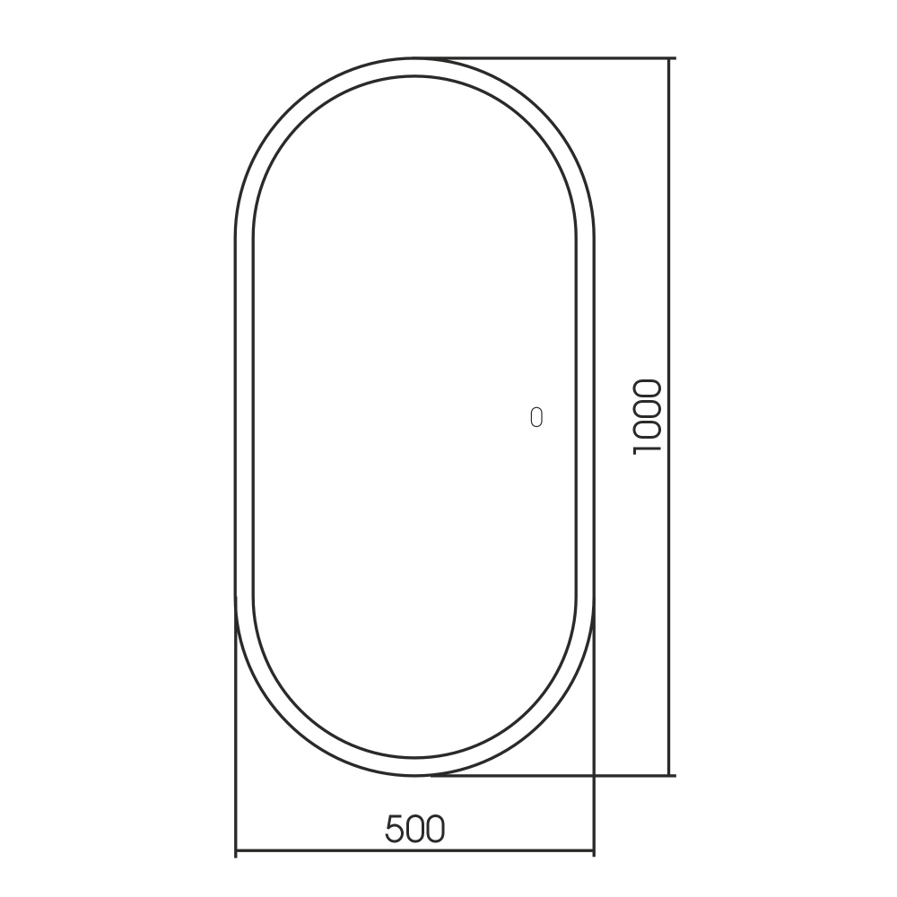 Зеркало Abber Kontur AG6303S-1.0, 50 см, с подсветкой, сенсорный выключатель, цвет белый 