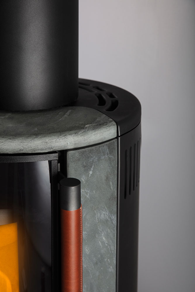 Печь K900, высокая, soapstone, кожаная ручка (Keddy) 