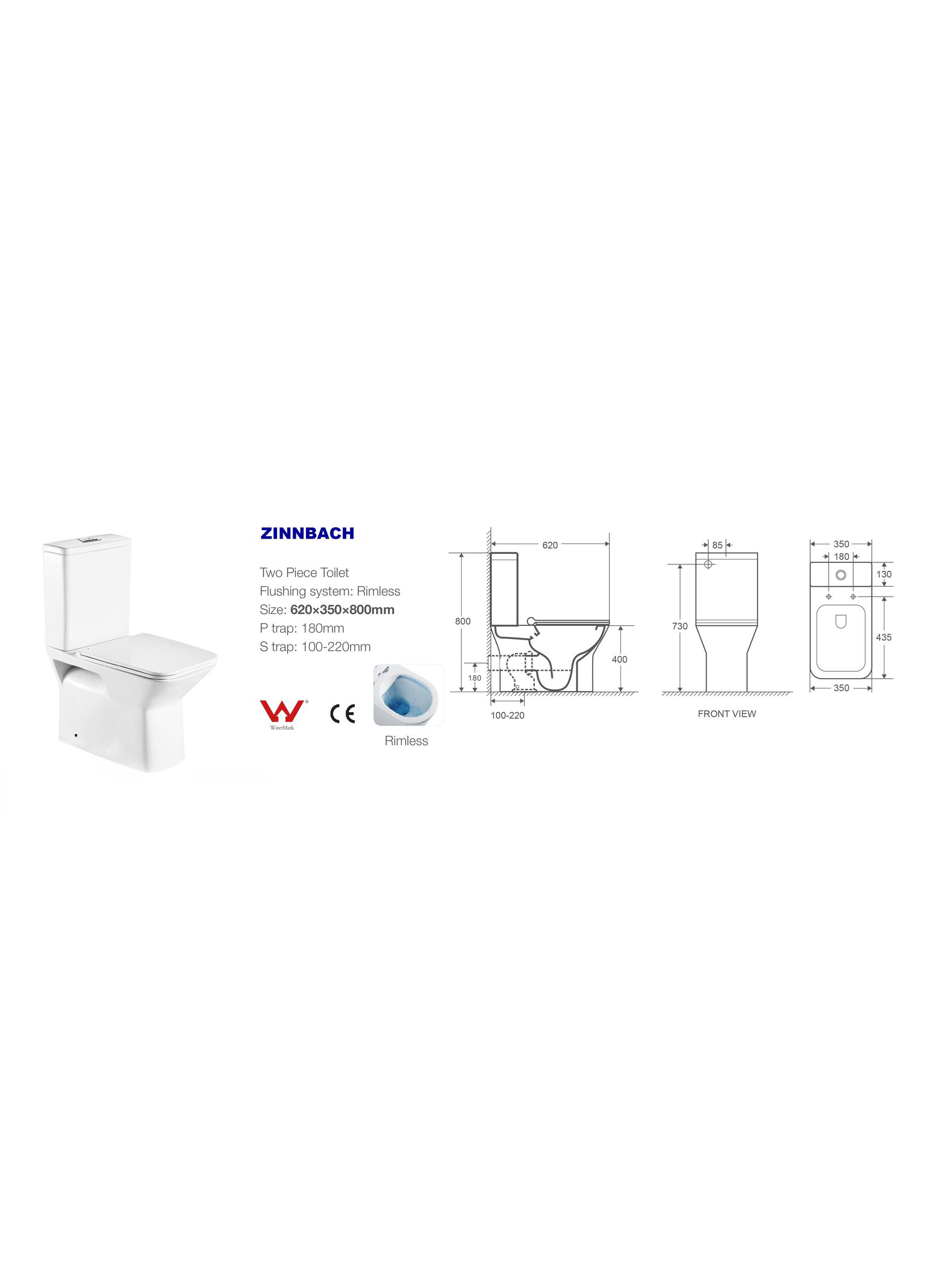 WW ZINNBACH 001 GL-WT Унитаз компакт 