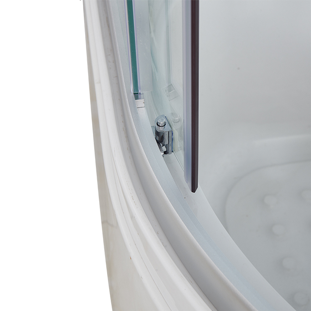 Душевая кабина Imwei XDM-09CH, 90 x 90 см, средний поддон, с крышей, стекла прозрачные, профиль серебристый 