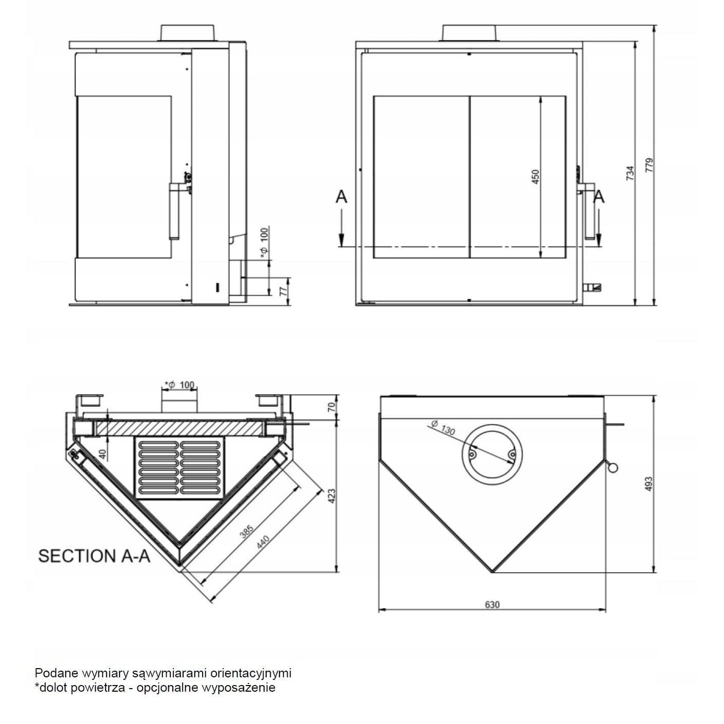 Печь камин KFD Delta Basic 