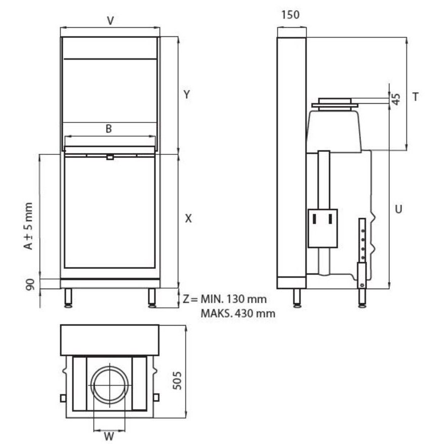 Каминная топка KFD Linea DF H 1180 4.0 