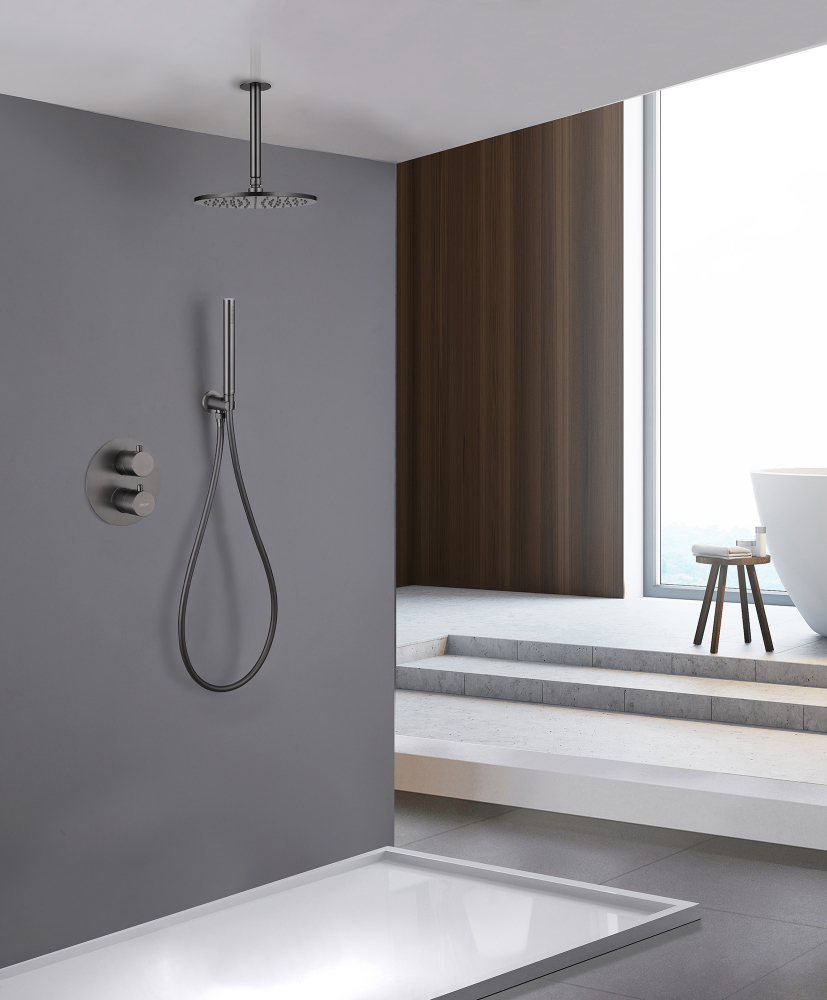 Душевая система Abber Wasser Kreis AF8121NG, PVD покрытие, цвет никель 