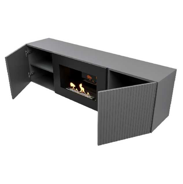 Тумба с биокамином Firelight BFP/P-1400L графит 