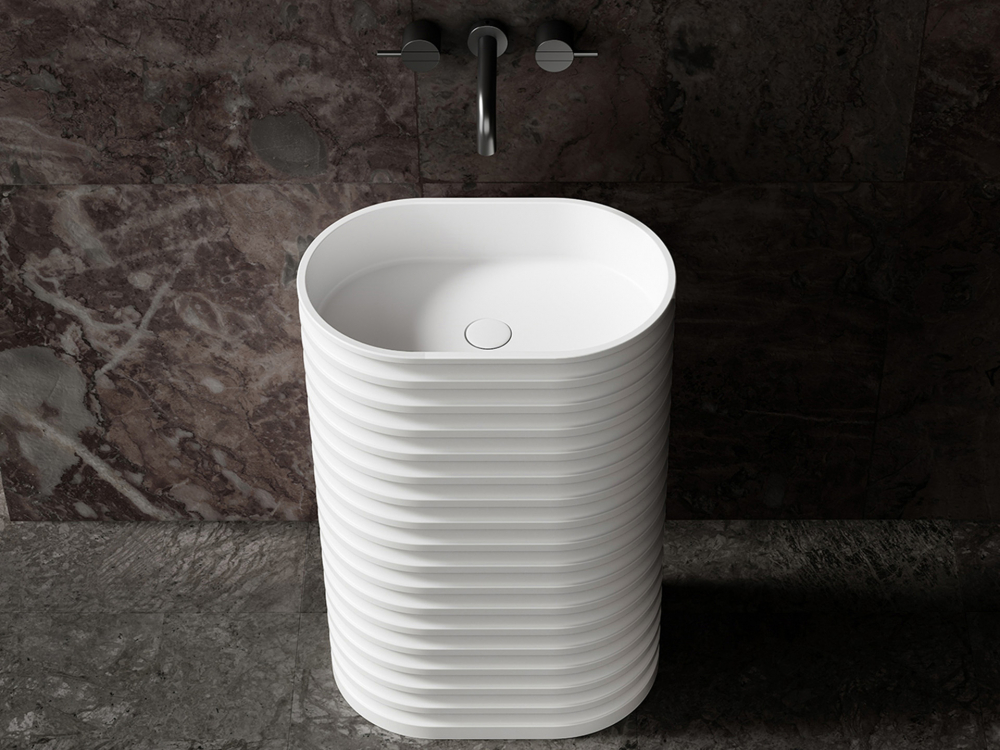 Раковина Abber Stein AS2550-H, 58 см, искусственный камень, цвет белый матовый 