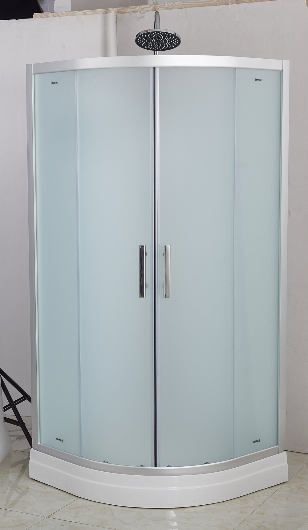 Душевая кабина Imwei XS-09FC, 90 x 90 см, средний поддон, стекла матовые, профиль серебристый 