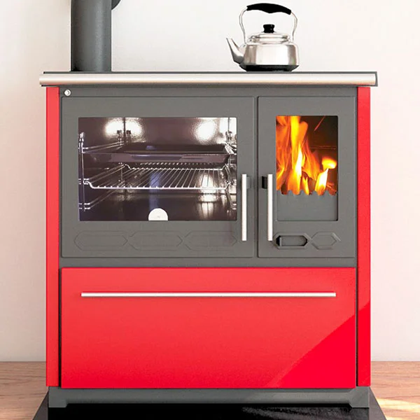 Плита Plamen 850 Glas N, красная, труба справа (11 кВт) 
