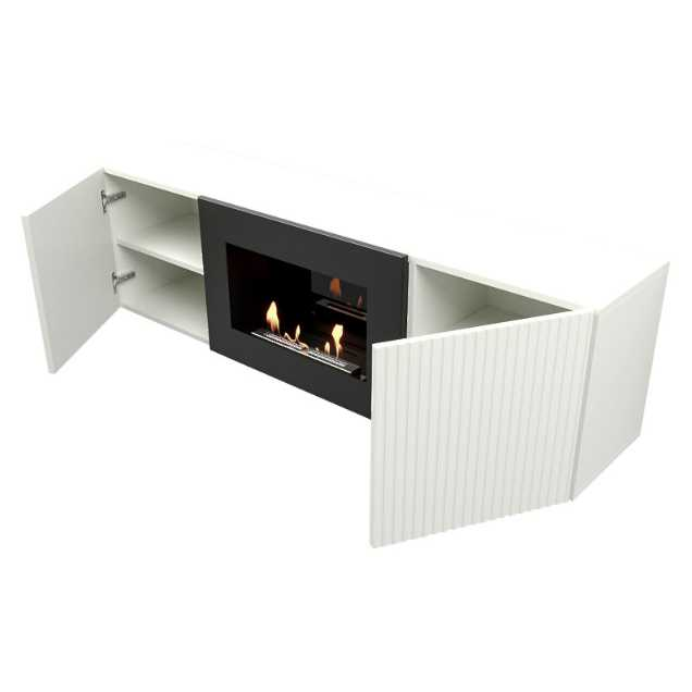 Тумба с биокамином Firelight BFP/P-1400L белая 